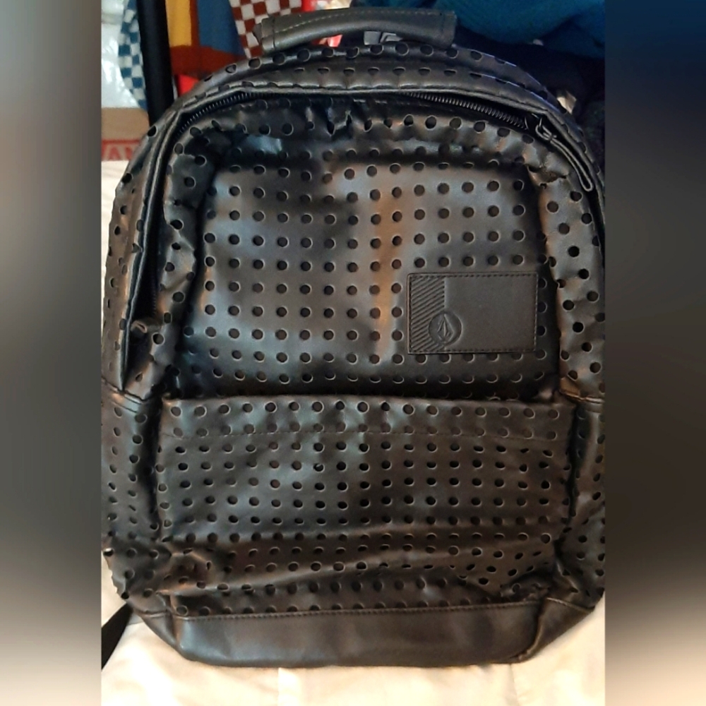 Volcom Perforated Faux Leather Backpack